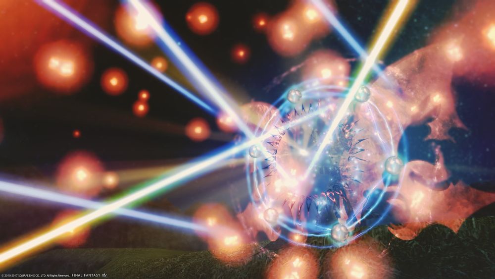 Final Fantasy XIV, casting the ability Ruin IV in 2017.