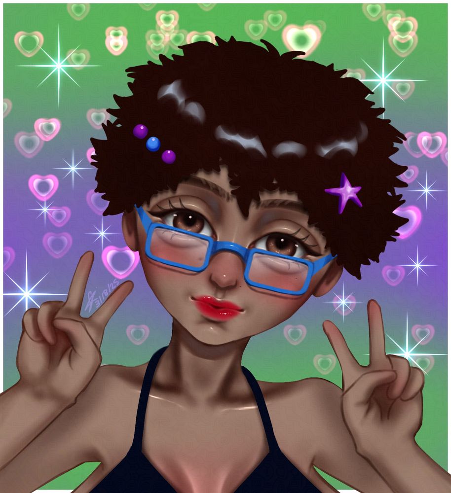 Digital Self portrait of me in jelly art style 