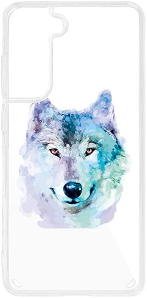 Smartphone Hülle weiß mit Wolf in Aquarellfarben