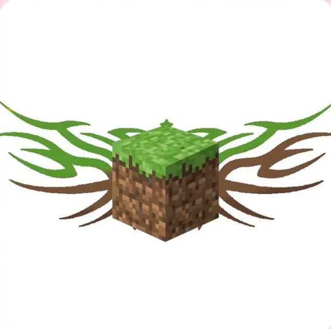 The classic tramp stamp tribal wing design with a minecraft block 