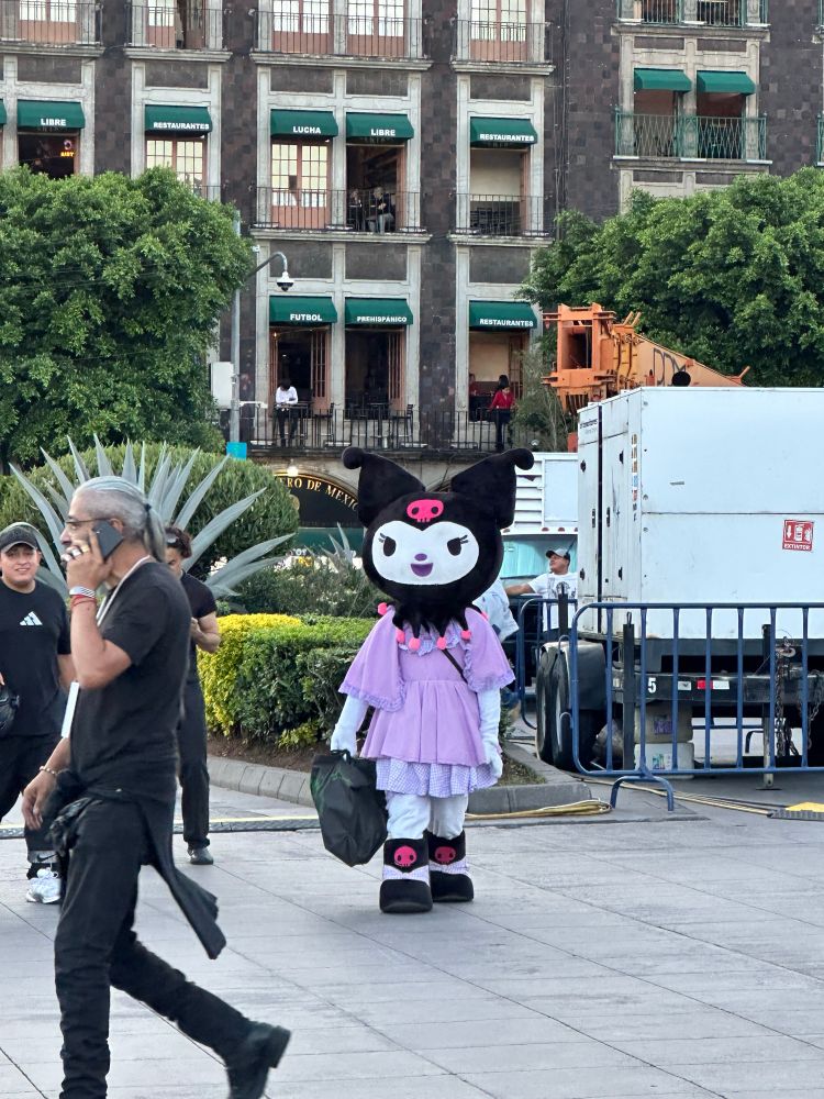 someone in a kuromi costume in cdmx 