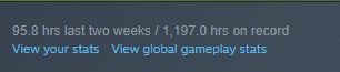 Steam page showing 1,197 hours played