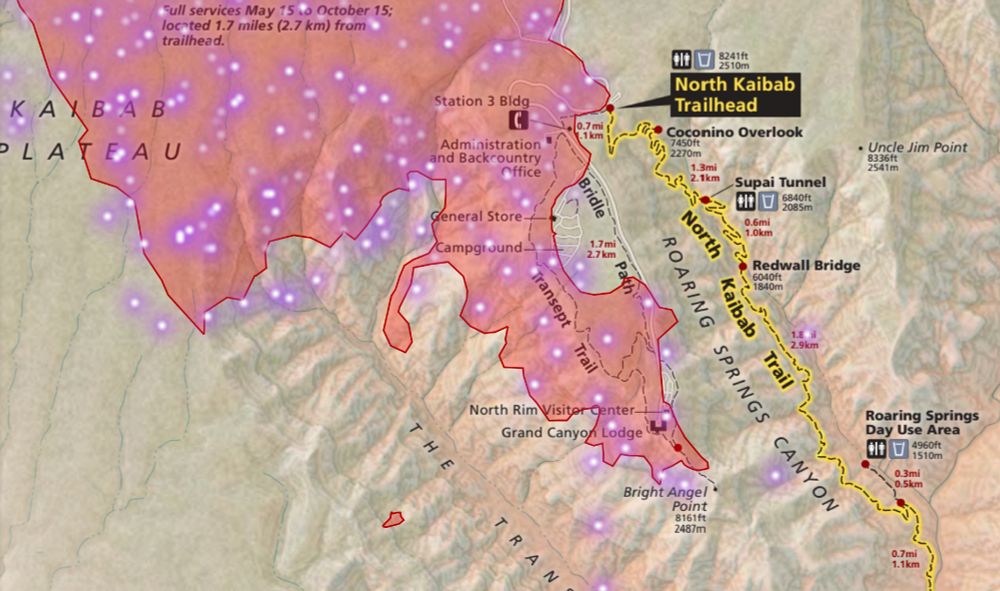 Perimeter of the Dragon Bravo Fire showing impact to the visitor area