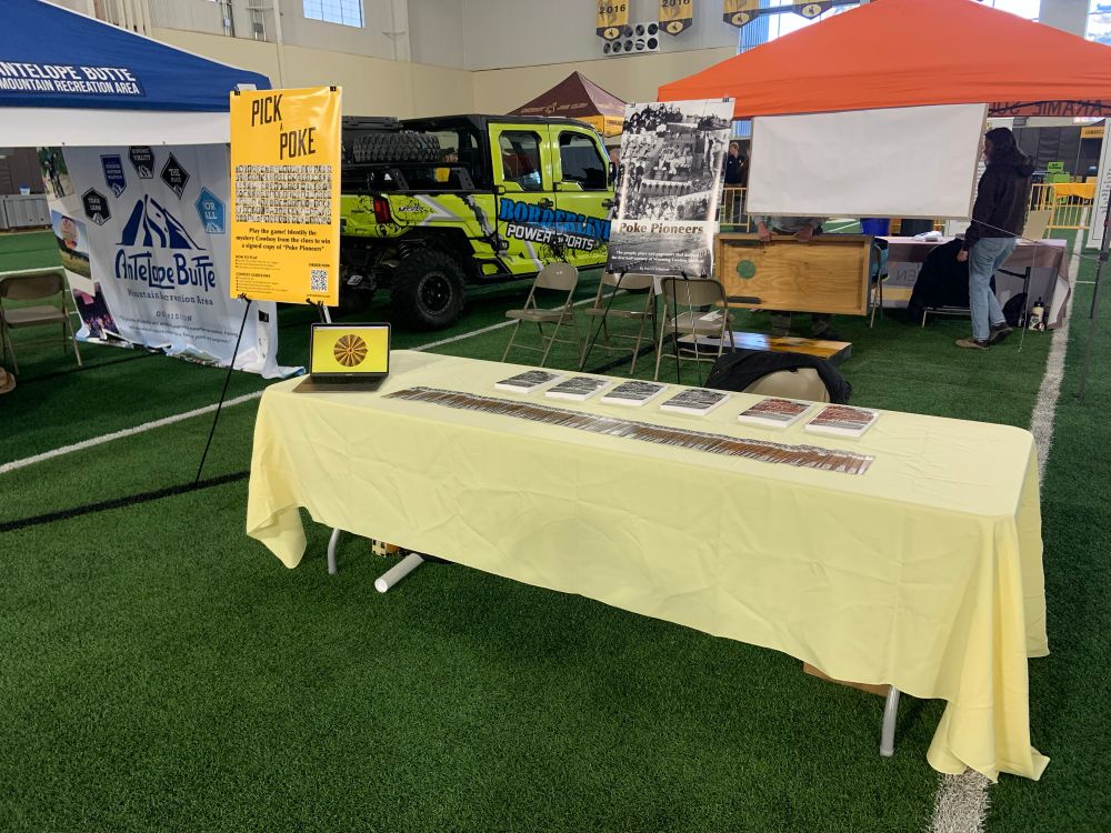 A booth for the book “Poke Pioneers”