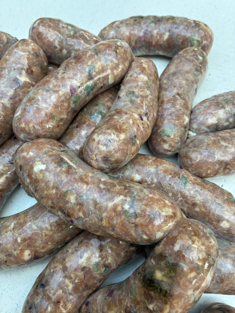 Lincolnshire sausages are a great British ‘banger’. Loads of sage and black pepper to create that unique flavour. My sausages are based on a traditional Lincolnshire recipe.