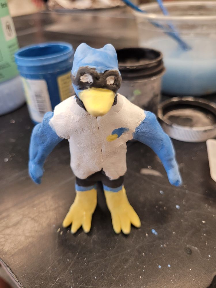 Ceramic berdly painted with underglaze 