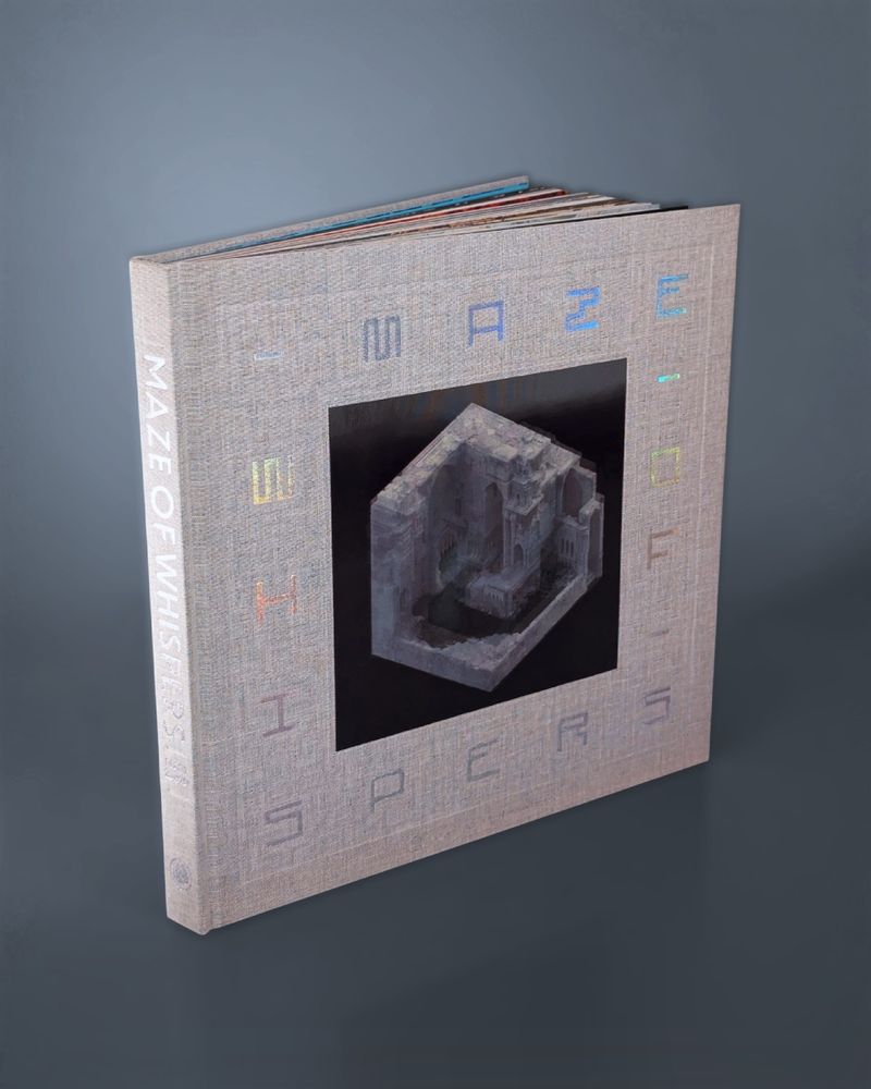 Photo showcasing of the coffee-table book Maze of Whispers featuring the art of world builder and voxel artist Mari Zand. Mari creates gorgeous micro worlds with intricate details combining architecture, culture, and nature into rich voxel dioramas. Her work draws inspiration from M. C. Escher's labyrinthine compositions as well as the video game Monument Valley. Published by Tune & Fairweather.
#artbook #isometric #architecture #voxel #booksky 💙📚