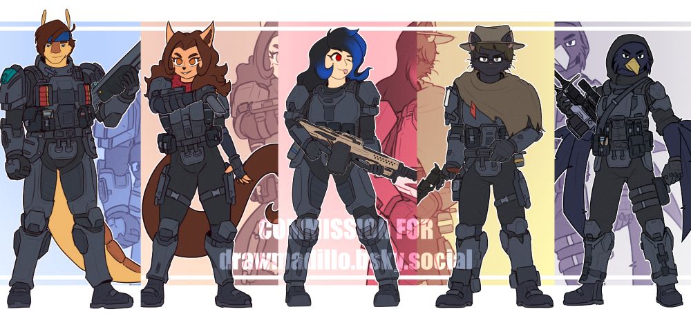 multitude of OCs with ODST loadouts across the series