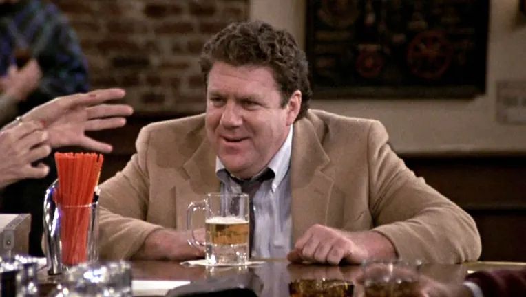 George Wendt on the set of "Cheers".
