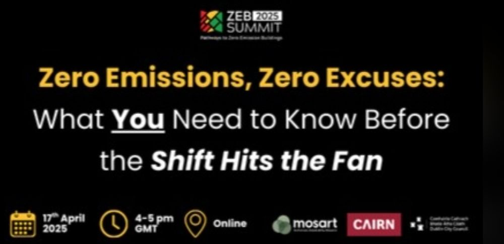 The photo is a graphic containing information about the event. The text says "Zero Emissions, Zero Excuses: What you need to know before the Shift Hits the Fan." The photo is a graphic containing information about the event. The text says "Zero Emissions, Zero Excuses: What you need to know before the Shift Hits the Fan."