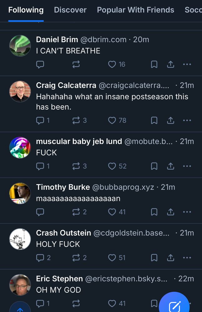 A succession of posts reacting to the bizarre ending of World Series game six