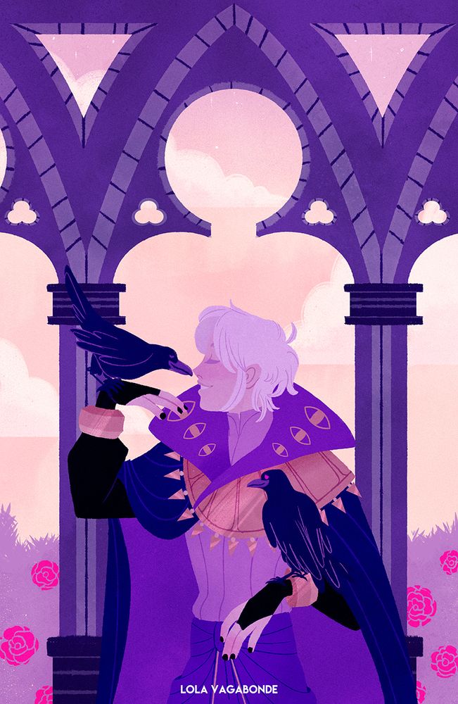 illustration of henry from fire emblem awakening with two crows