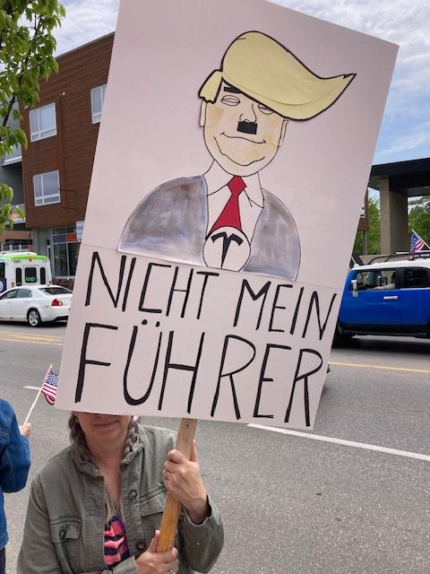 Over 7,000 people turned out in Traverse City, Michigan to protest NoKings on Flag Day, June 14, 2025.