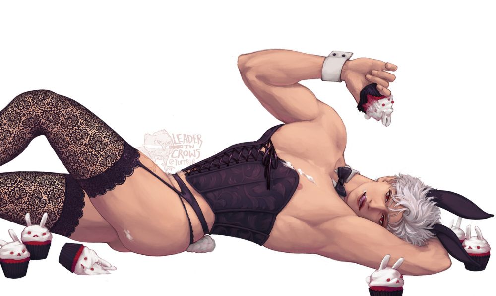 Nsfw art of Sylus Love and Deepspace in a corset where he belongs 