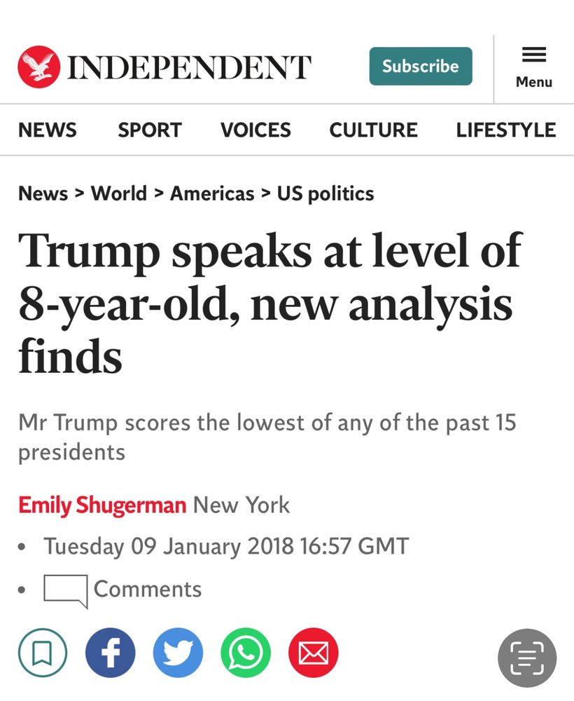 Wie ein Achtjähriger! Zumindest vor gut sieben Jahren. Sie wollen Trump doch nicht etwa beleidigen?😊