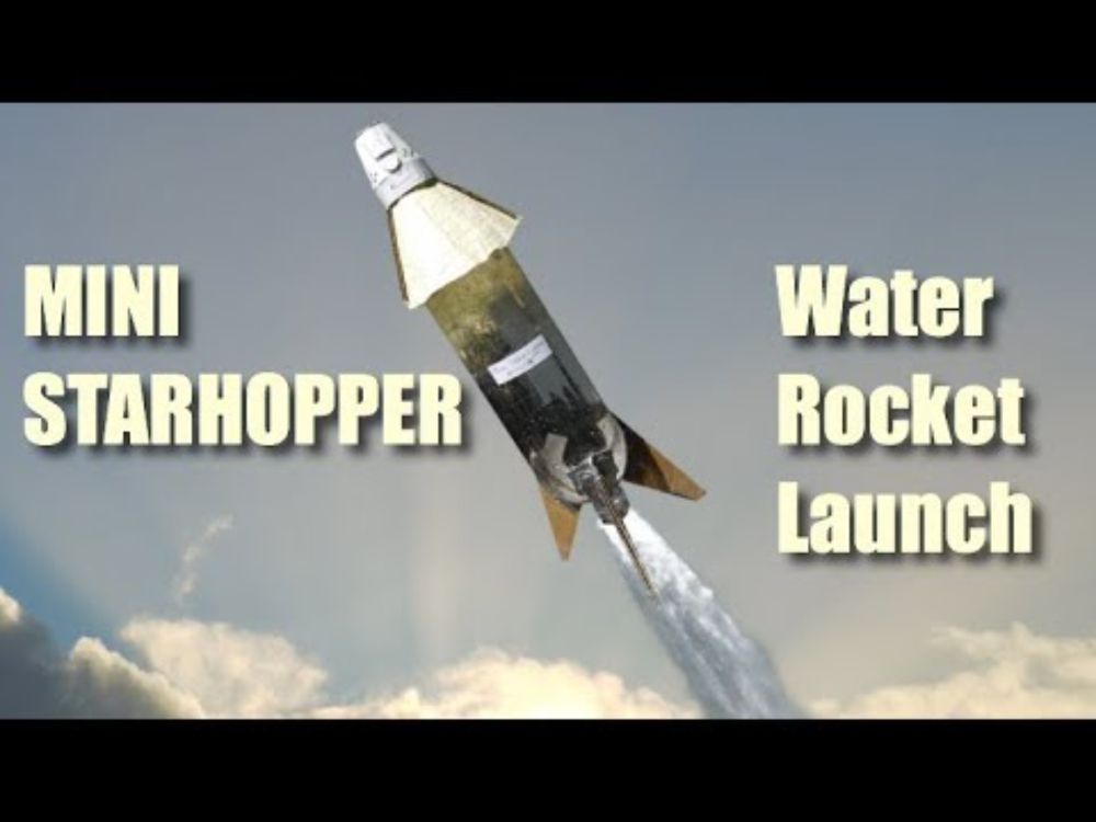 Mini Starhopper water rocket launch