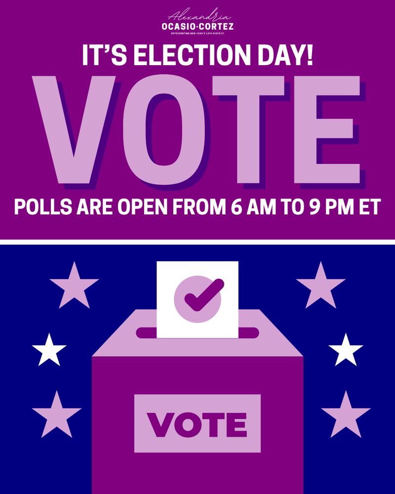 It's Election Day! Vote. Polls are open from 6AM to 9PM ET.
