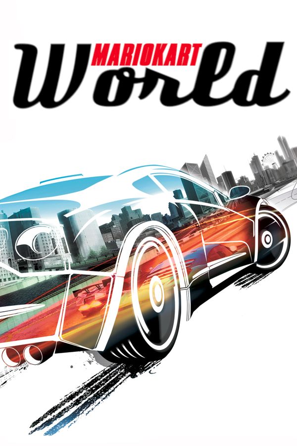 The box art for Burnout Paradise edited to replace the text with Mariokart World.