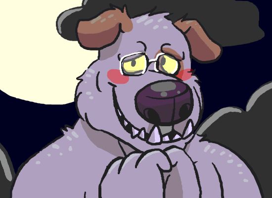 Bashful weredog blushing (animated)