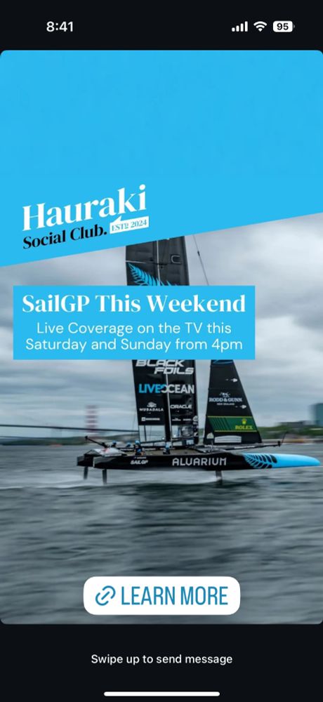 An ad using the same image from the post but with the ocean extending below the boat where it was previously cropped.