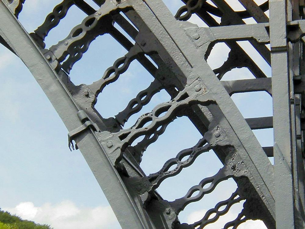An image of the dove tail joints (a wood working technique) used to build the worlds first iron bridge in Shropshire, UK. Image from  https://www.designingbuildings.co.uk/wiki/The_Iron_Bridge