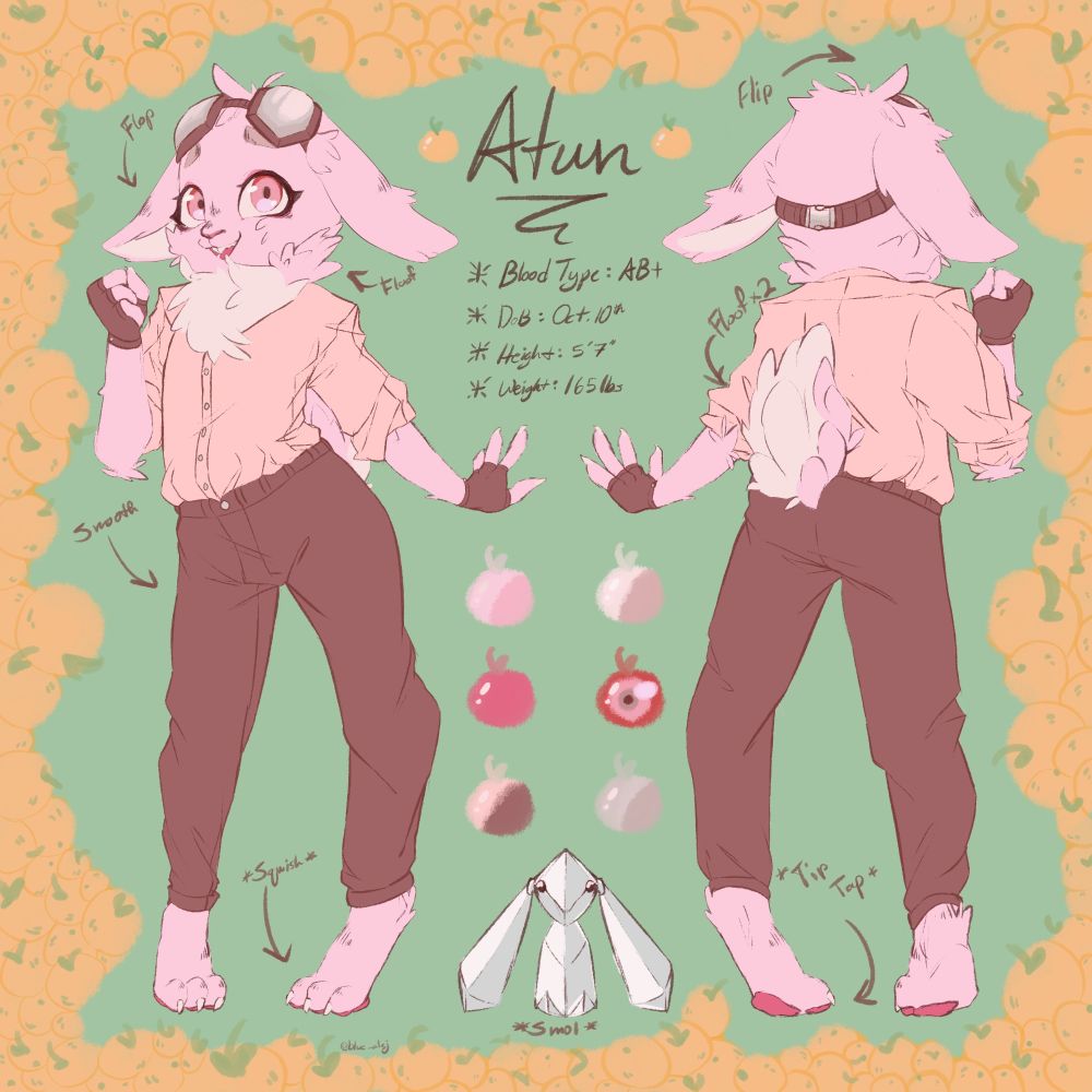 A clothed reference sheet of a bun showing front & back.

Artwork made by 🎨: Blue_Alej