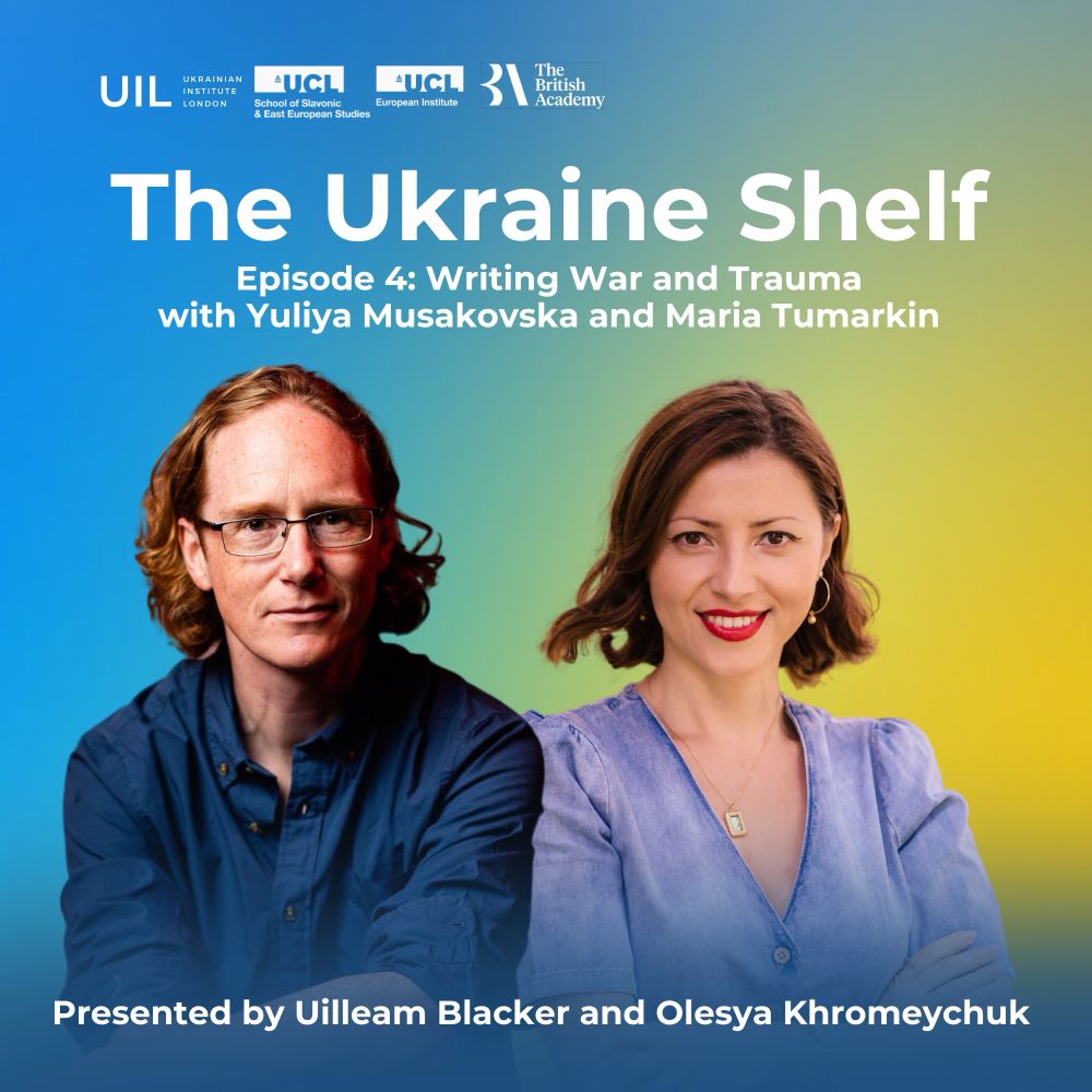 Photo of the presenters of the podcast with the title ‘writing war and trauma withY Musakovska and Maria Tumarkin’