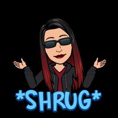 Bitmoji of a person shrugging. 