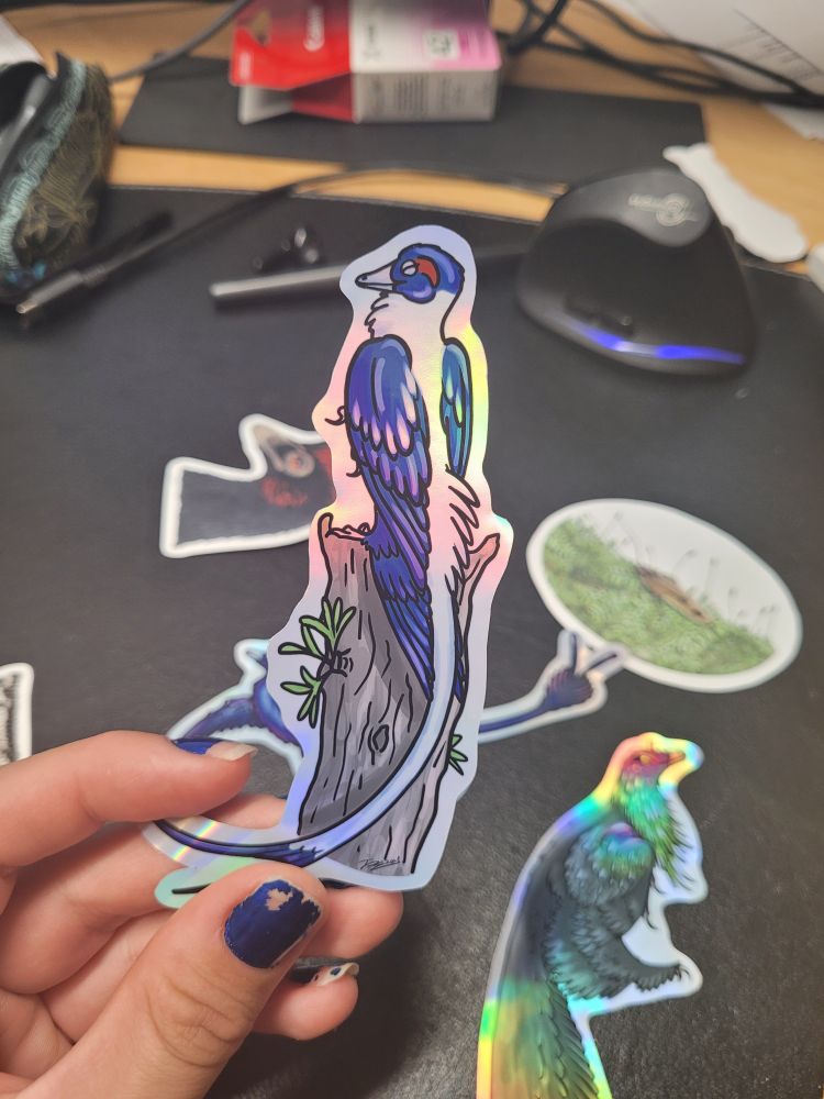 An iridescent sticker of Wulong
