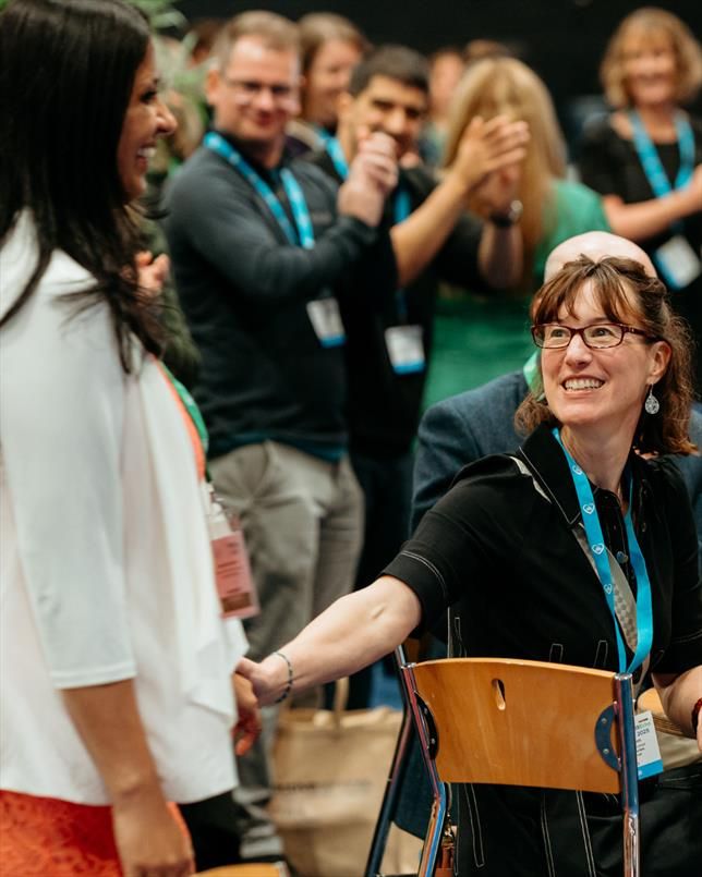 A photo of Claire Colebourn and Deepa Sureshkumar at BSEcho 2025