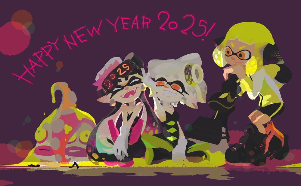 Splatoon new year art for 2018 edited to be 2025