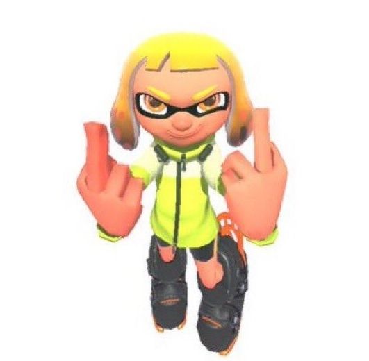 Agent 4 holding two middle fingers while smirking