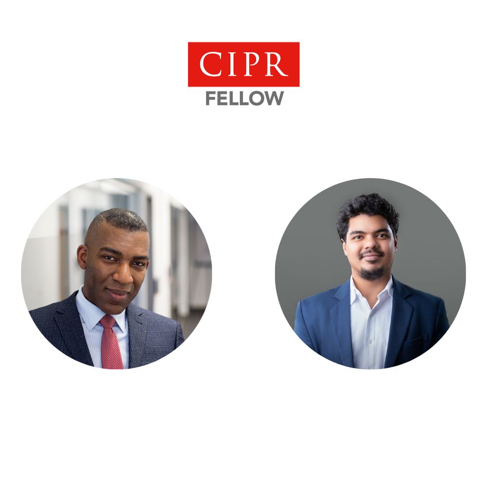 Headshots of the CIPR's two newest Fellows of as the 16 July 2025, Robert Okunnu and Thanzyl Thajudeen.