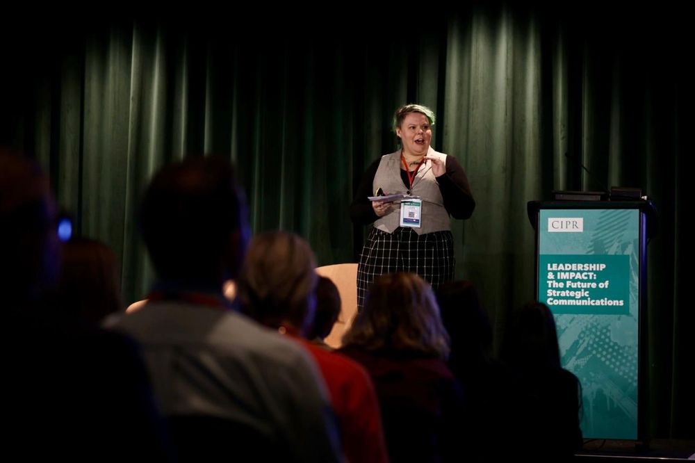 Lucy Holliday from the FT at the CIPR Conference 