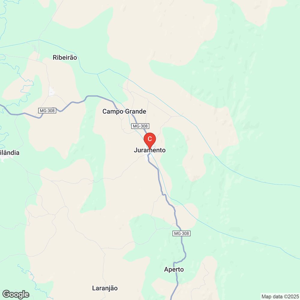 Mapa de Juramento, Minas Gerais