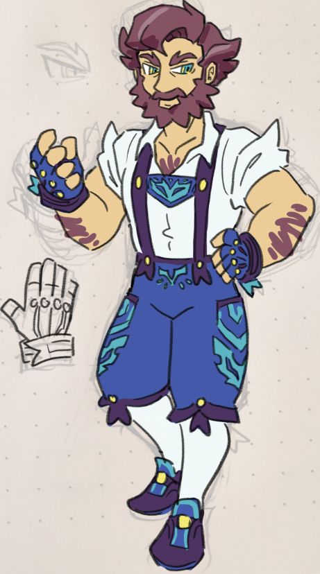 Leader of the Order of the Radiant Scale (dragon type), Galan. Pillarpeak Castle is built on top of the pillar of Spinnar Cavern- a large cavernout sinklhole. the only way to reach the castle is by flight or climbing.
Crowe is a peculiar trainer; he's a traditional fisticuffs fighter, and uses his skills to train his own mons. He's in the process of training his granddaughter to become a knight in the order as well, but is worried that she'll want to raise her eevee into a sylveon to be like her idol, Mona... not that he wouldn't support her, but because he is afraid he couldn't.