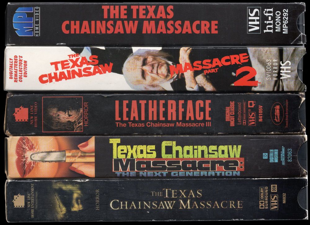 texas chainsaw massacre vhs stack
