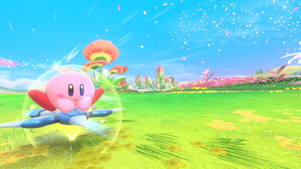 Kirby racing in meadows stage