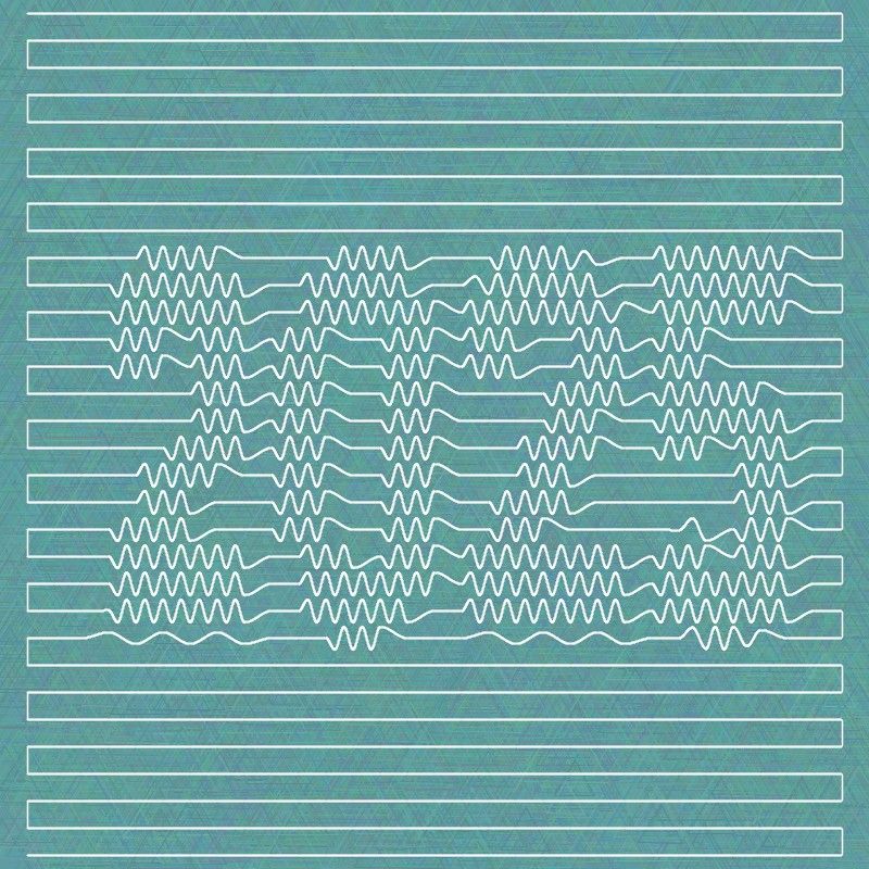 One single line (in a general sense) that draws 2025. Each row has a sine curve that varies in amplitude and frequency to distinguish between foreground and background.
