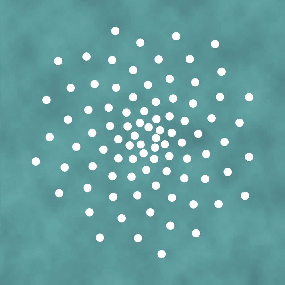 Here are 89 circles on a phyllotactic spiral. A nod to 89 being a Fibonacci number and the connection between many plant structures and Fibonacci numbers.