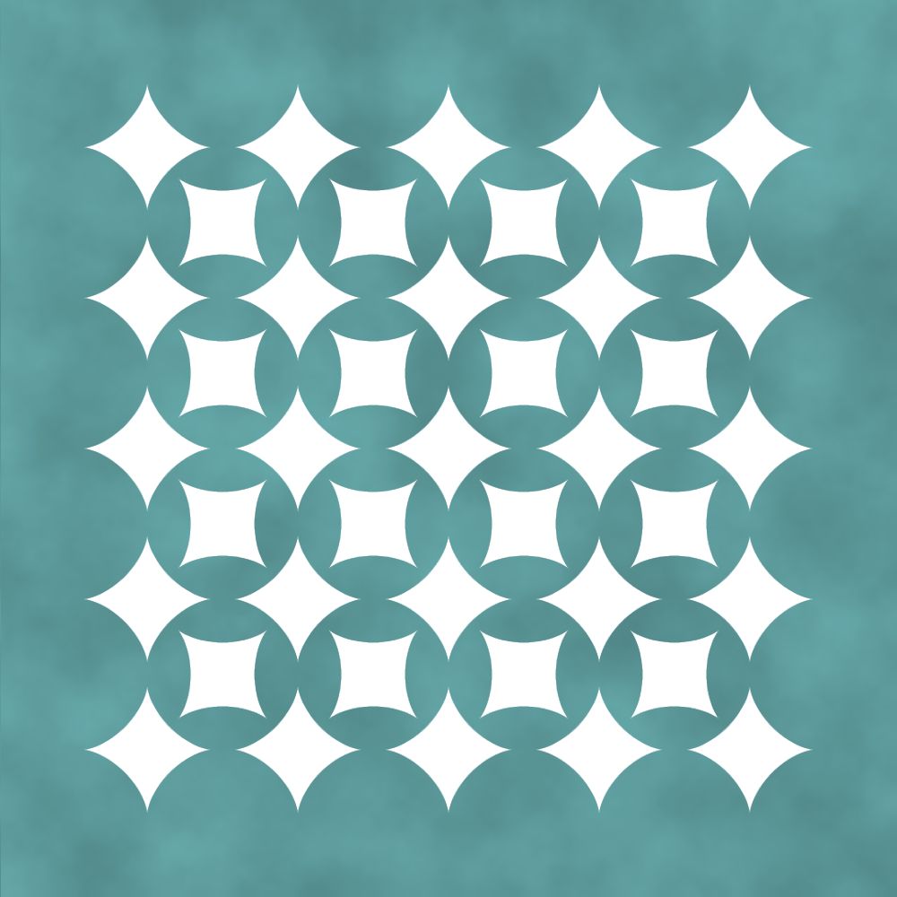 41 superellipses on a rotated square grid. Because 41 is a prime that is one more than  multiple of 4 (congruent to 1 mod 4), it can be represented as a sum of two squares. In this case, 41 = 4*4 + 5*5.
