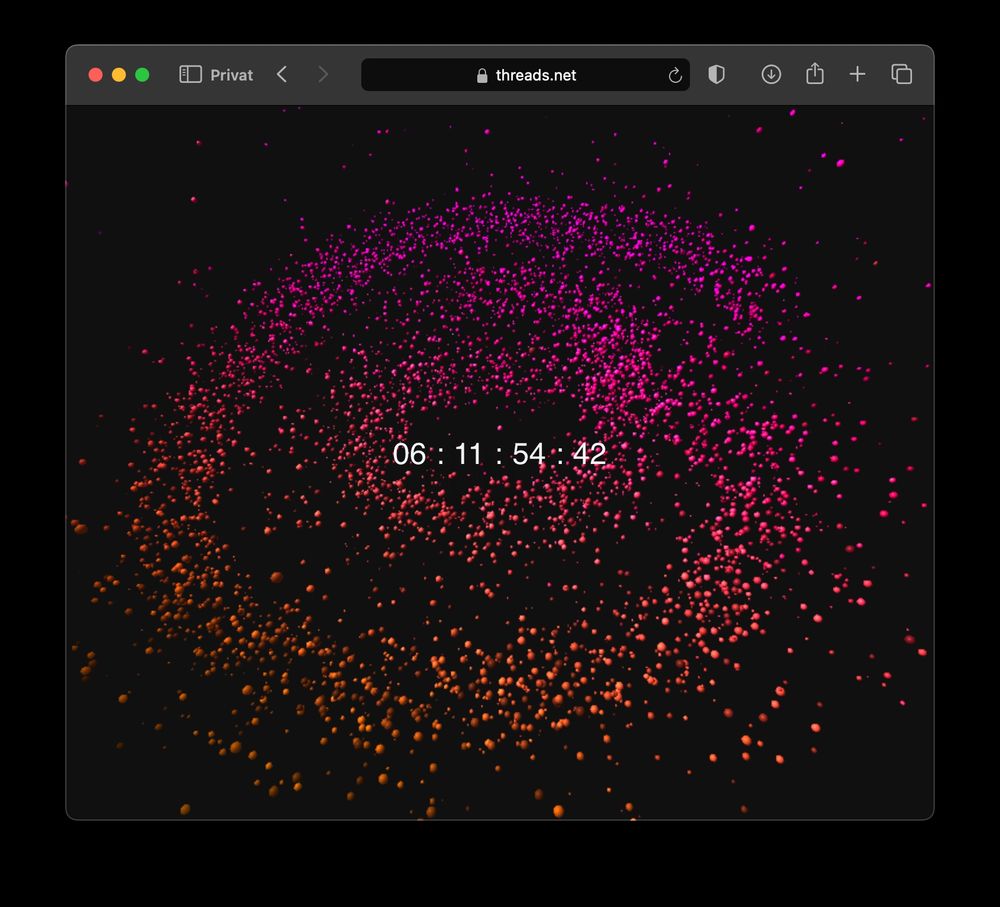 Screenshot threads.net - darauf zu sehen: Ein Countdown