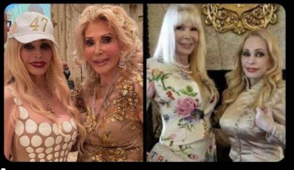 Four different blond older women with plastic surgery that makes them look alike. Photos taken at Mar a Lago. 