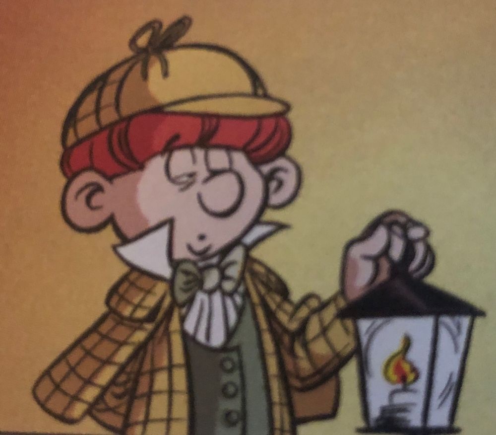 Ich im Schottencape mit Schirmmütze und Handlampe