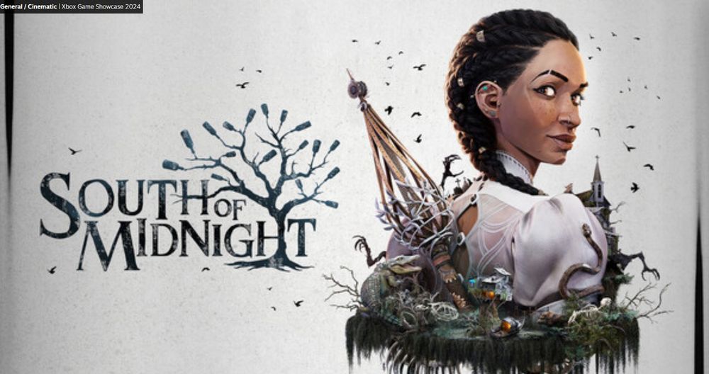 White South of Midnight title page featuring the bottle tree logo. 