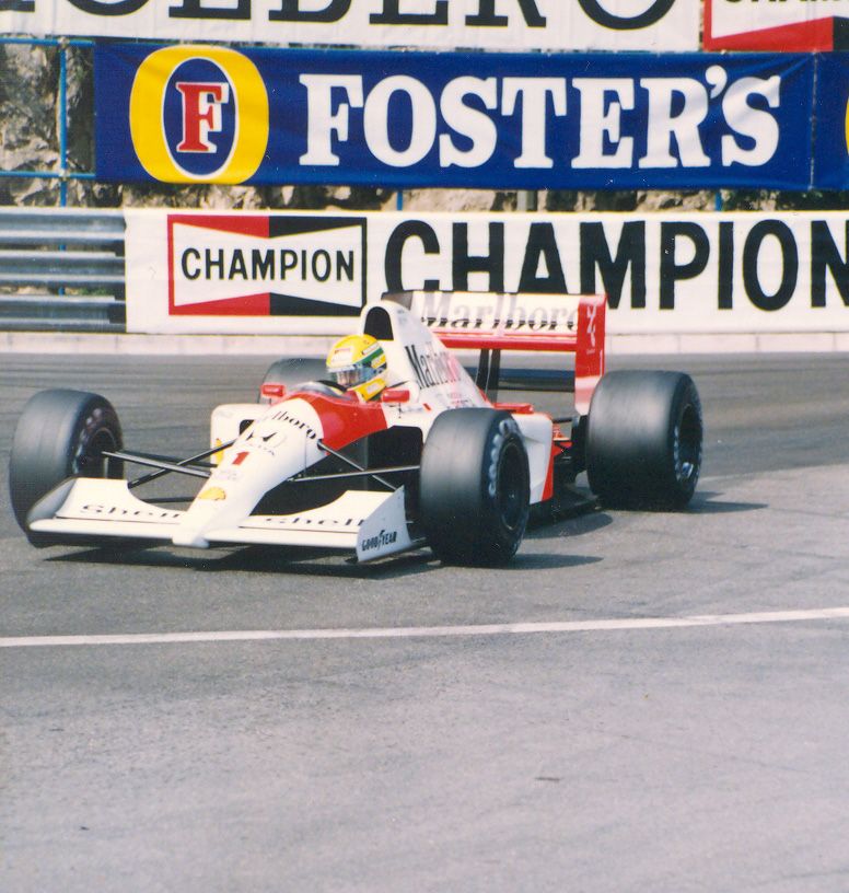 Ayrton Senna in the McLaren MP4/6 at Monaco in 1991