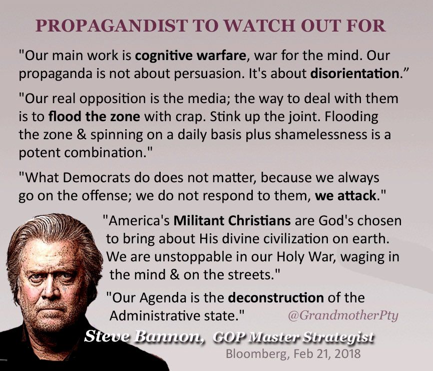 Steve Bannon quote: Our agenda is the deconstruction of the Administrative state.