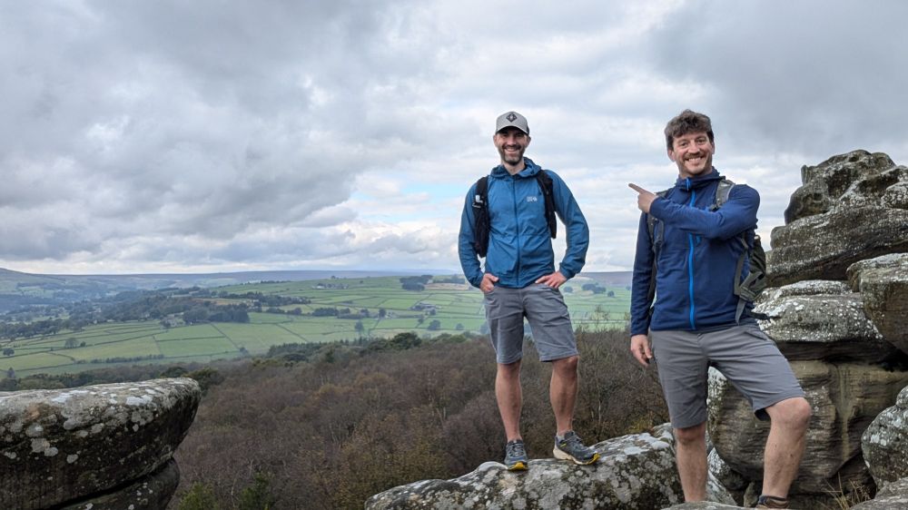 Tom French and Tom Watson at Brimham Rocks.