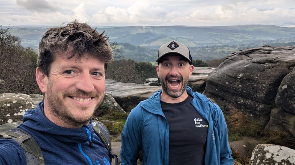 Tom French and Tom Watson at Brimham Rocks.