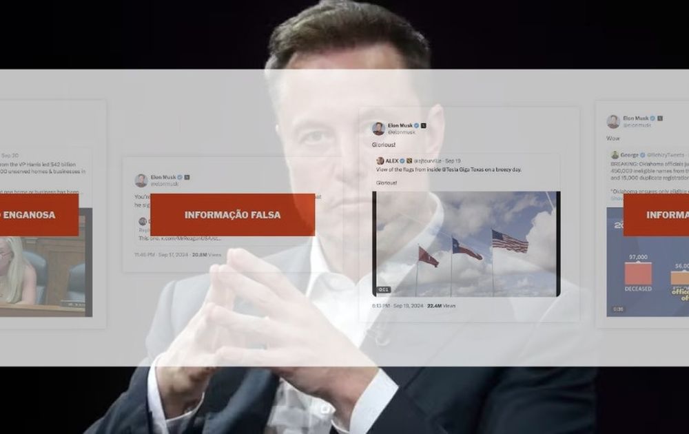 5 dias com Elon Musk no X: quase um terço das postagens do bilionário eram falsas, aponta jornal